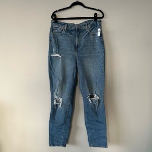 NWT Old Navy Higher High-Waisted O.G. Straight Ripped Jeans TALL
